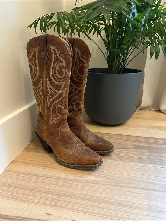 Crush Durango Shoes - Classic Brown Suede Western Heeled Boots